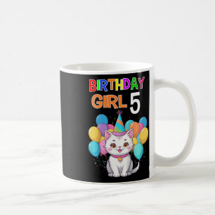 Mug Enfants Chat Anniversaire 5 Anniversaire Fille 5e