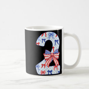 Mug Enfants de 2 ans Drapeau Nœud 4 juillet 2ème Anniv
