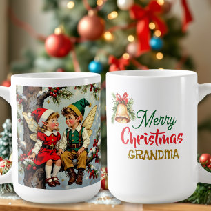 Mug Enfants de fées elfiques vintage Noël Personnalise