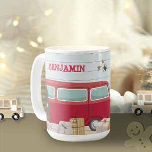 Mug Enfants Noël Arbre Aventure Bus Tente Cadeaux
