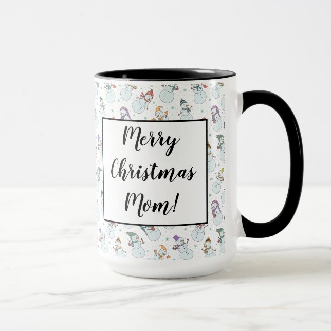Mug Enfants Noël mignon Snowman en Casquette (Droite)