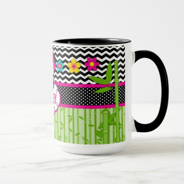 Mug Enfants Panda Bear Monogramme Nom personnalisé (Droite)