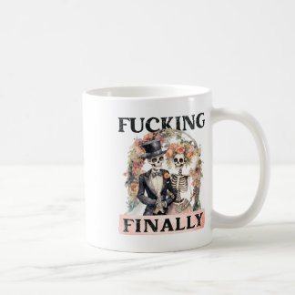 Mug Enfin Demoiselle d'Honneur Squelette Mariée Marié 