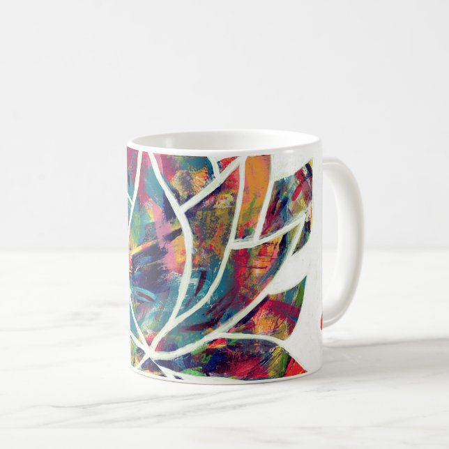 Mug Enigmatic Oriental Lotus Flower Original Abstrait (Devant droit)