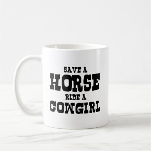 MUG ENREGISTRER UN CHEVAL UNE COWGIRL