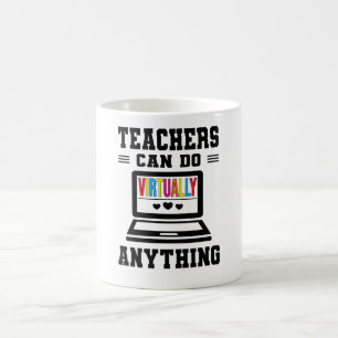 Mug Enseignant à distance École Ordinateur portable