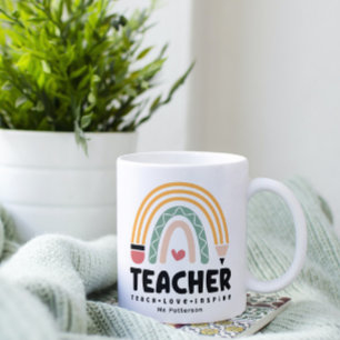 Mug Enseignant Apprendre Amour Inspirer Rainbow Person