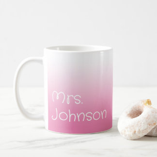 Mug Enseignant blanc et rose