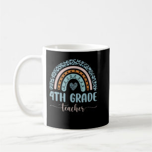 Mug Enseignant de 4e année Leopard Arc-en-ciel Premier