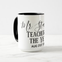 Enseignant de l'année Personnalisé cadeau de texte