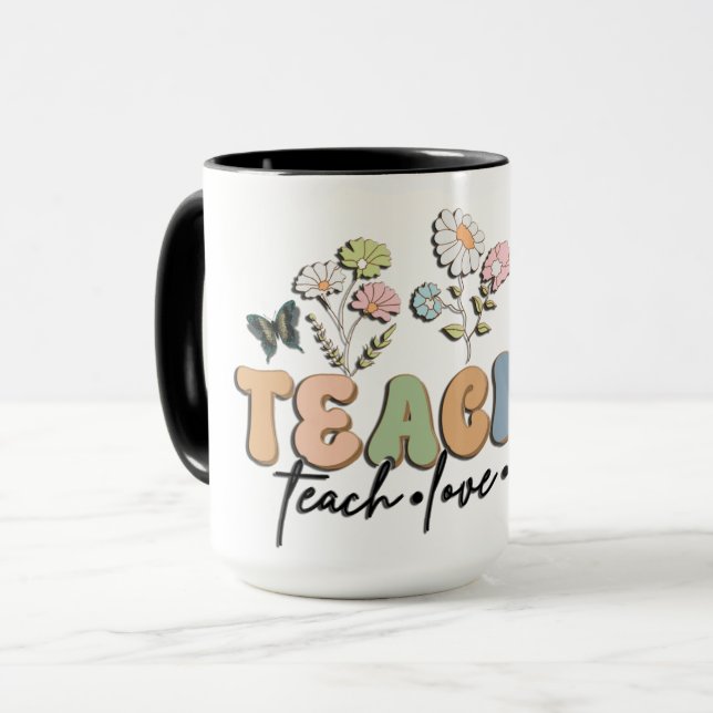 Mug Enseignant de style rétro (Devant gauche)