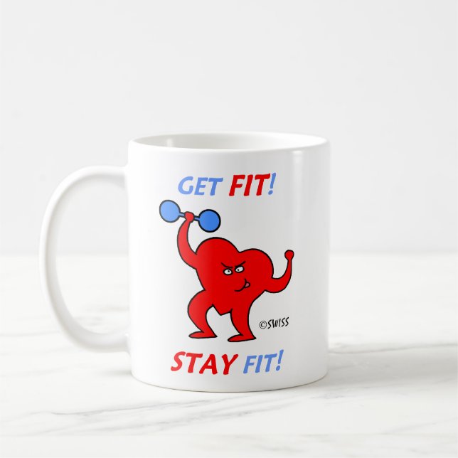 Mug Enseignant en aérobic Cartoon Heart Fitt (Gauche)