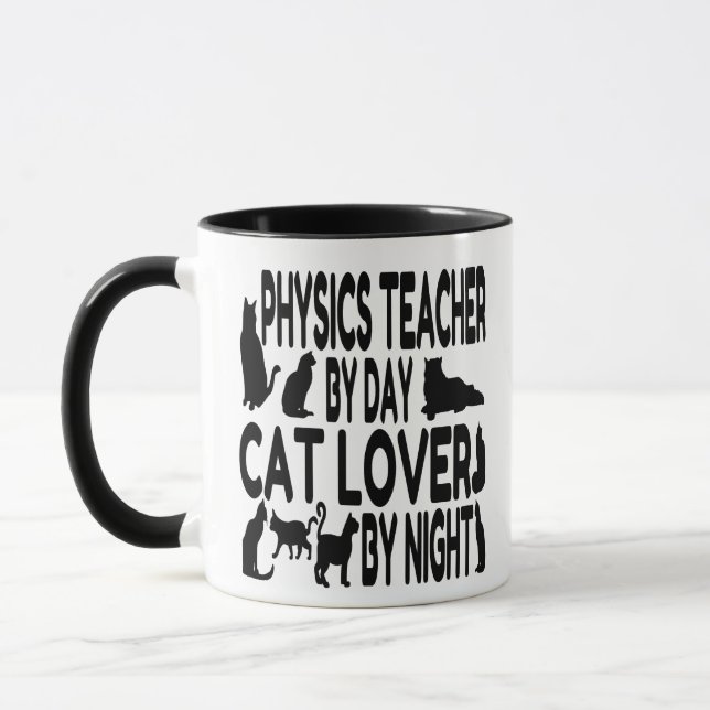 Mug Enseignant en physique Amoureux des chats (Gauche)