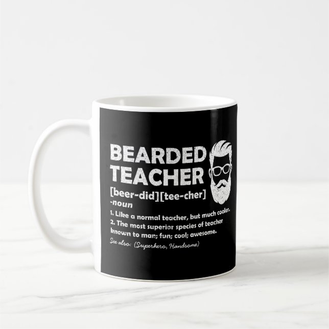 Mug Enseignant harcelé Drôle Définition Personnalisée (Gauche)