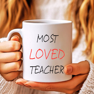 Mug Enseignant le Plus Aimé I Heart Saint-Valentin