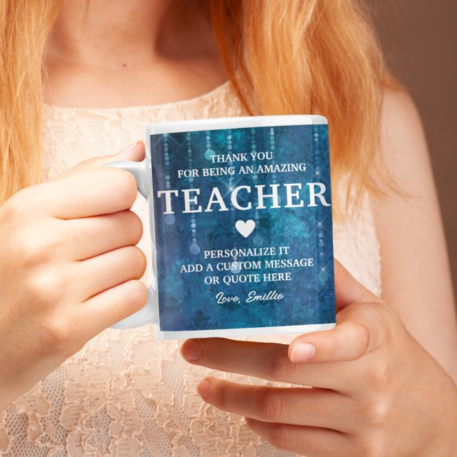 Mug Enseignant Merci Message sincère Personnalisé (Teacher Thank You Heartfelt Message Personalized Coffee Mug
)