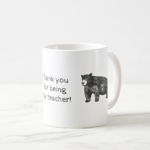 Mug Enseignant Merci Ours noir rustique