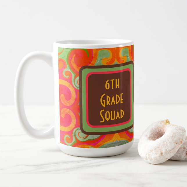 Mug Enseignant moderne Abstrait rétro Équipe de premiè (Avec donut)