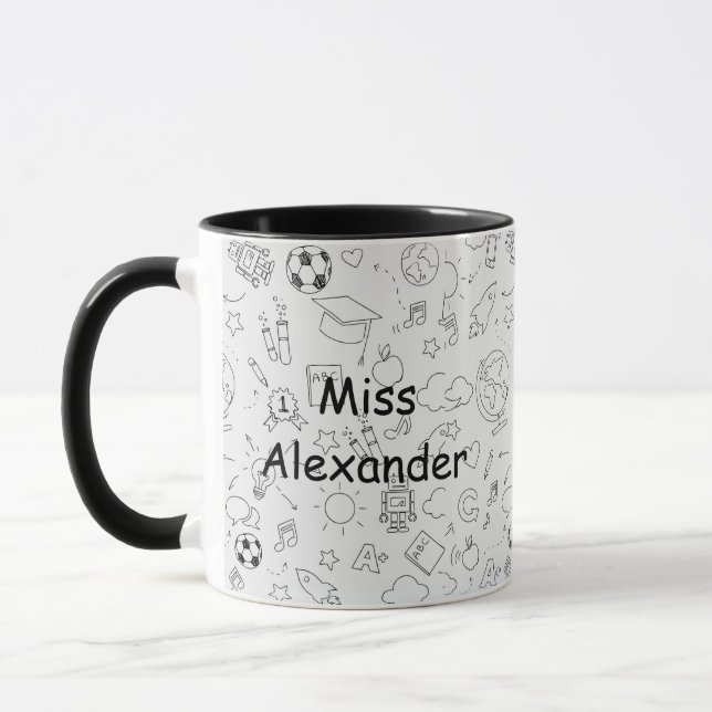 Mug Enseignant personnalisé de l'école élémentaire (Gauche)