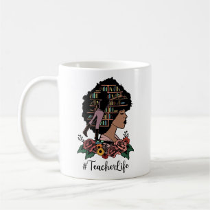 Mug Enseignant Vie Black Femme Afro Fille