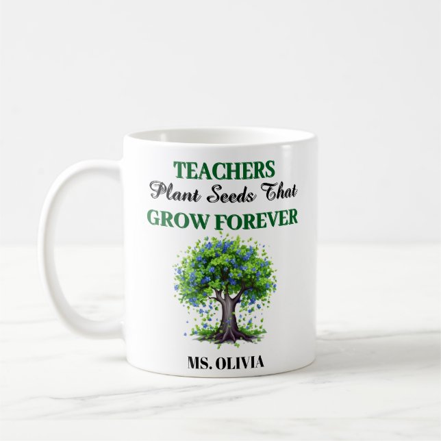Mug Enseignants Plantes semences - Cadeau pour enseign (Gauche)