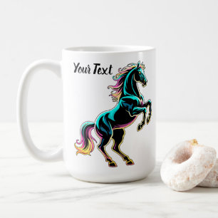 Mug Enseigne au néon Cheval Style Rétro Glitch