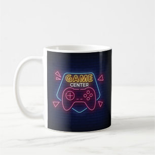 Mug Enseigne au néon du centre de jeux cool et colorée