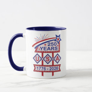 Mug Enseigne de marquise rétro USA 250e anniversaire 1