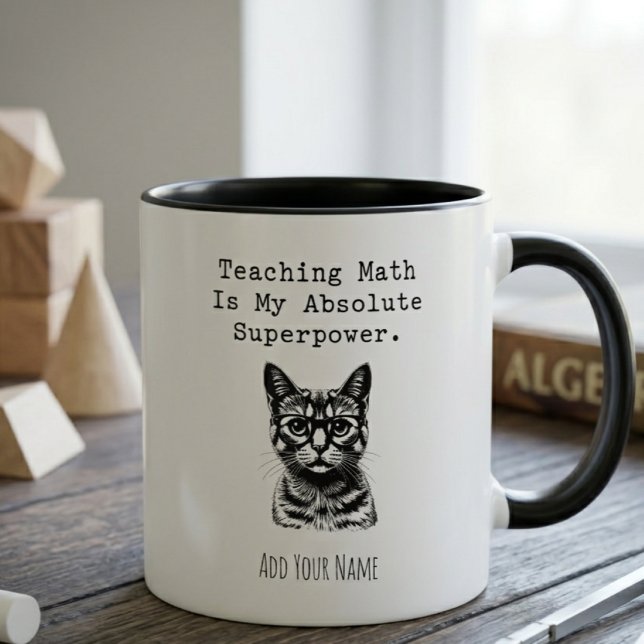 Mug Enseignement Math Mon Superpouvoir Conception d'éd (Créateur téléchargé)