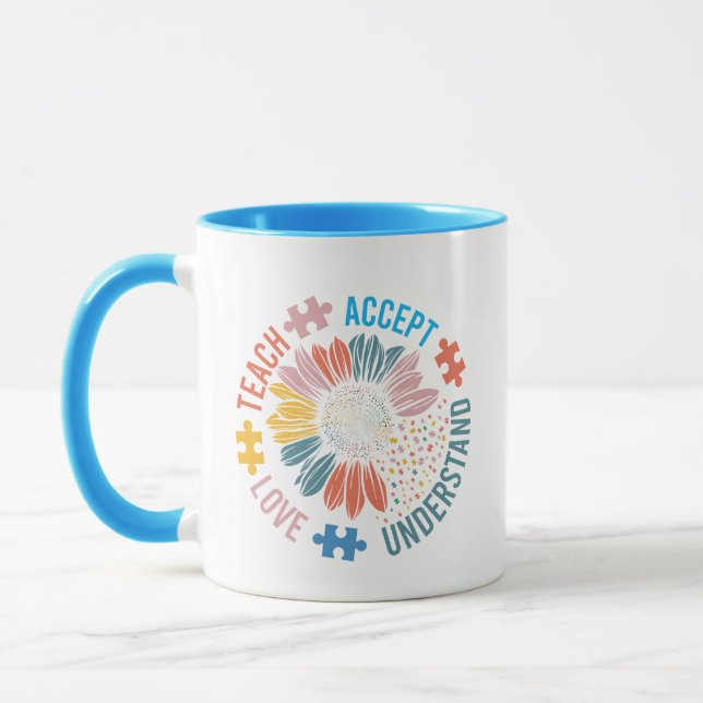 Mug "Enseigner Accepter Aimer Comprendre" Pièce de Puz (Gauche)