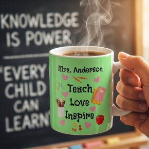 Mug Enseigner l'amour inspirer - Enseignant personnali