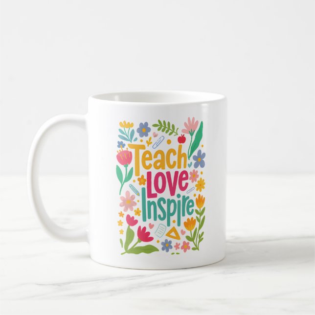 Mug Enseigner l'amour Inspirer la conception rétro du  (Gauche)