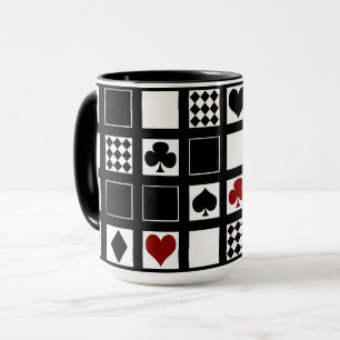 Mug Enseignes de cartes à jouer de casino cœurs croix 