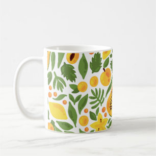 Mug Ensemble de fruits exotiques : papaye, citron, man