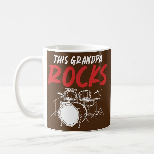 Mug Ensemble de tambours de musique rock de grand-père (Gauche)