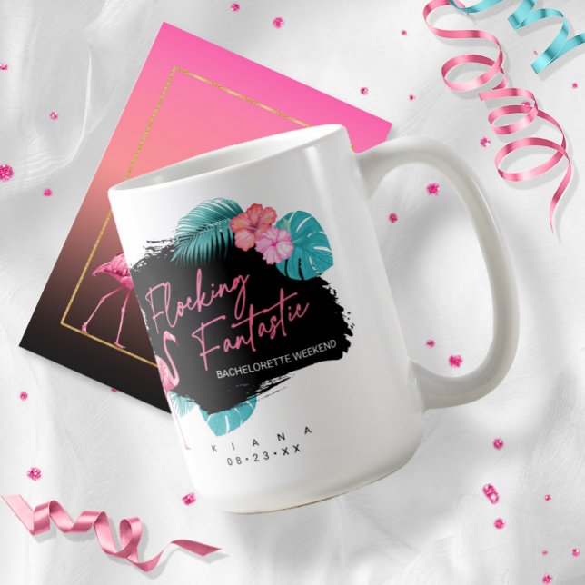 Mug Enterrement de vie de jeune fille Flamant Rose Flo (Créateur téléchargé)