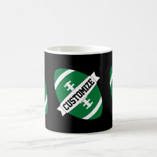 Mug Entraîneur de football vert / Fan Personnalisé Nom