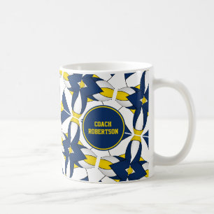 Mug entraîneur de l'équipe de volley-ball jaune bleu m