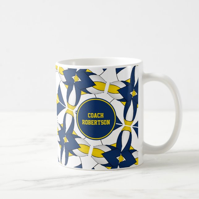 Mug entraîneur de l'équipe de volley-ball jaune bleu m (Droite)