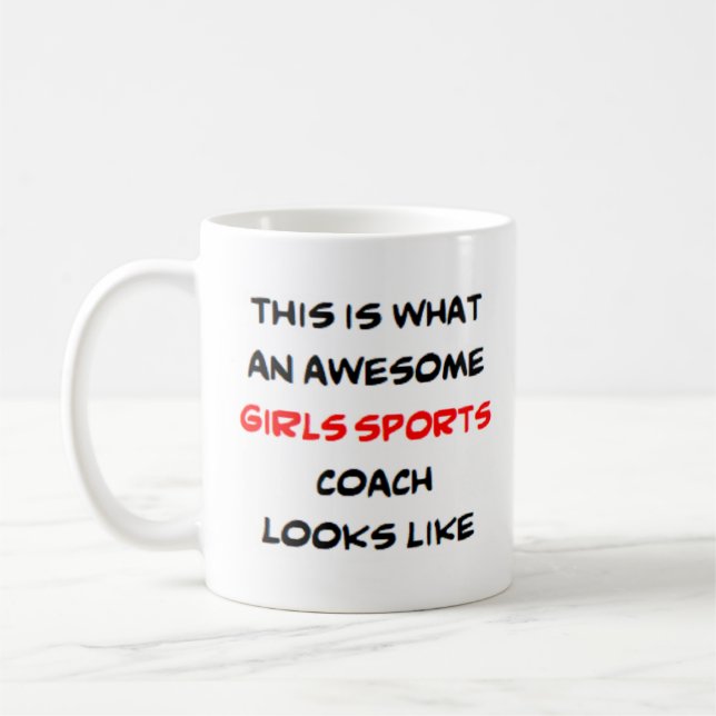 Mug entraîneur de sports pour filles, génial (Gauche)