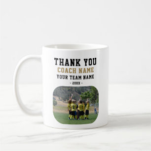 Mug Entraîneur Merci avec nom d'équipe Photo