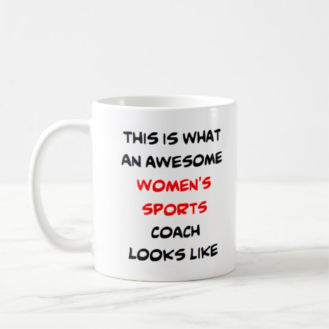 Mug entraîneur sportif féminin, génial (Gauche)