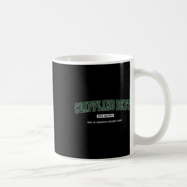 Mug Entraver la dette' College Style Vert Nouveau dipl (Droite)