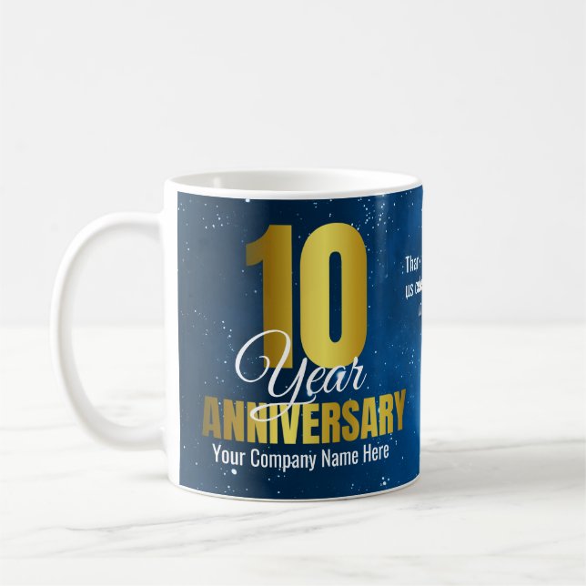Mug Entreprise 10 ans d'affaires (Gauche)
