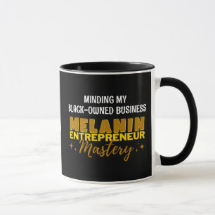 Mug Entreprise Noire MELANIN MASTERY Monogramme