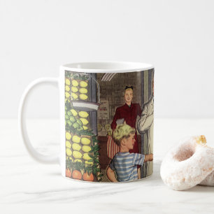 Mug Entreprise vintage, stand de fruits avec Grocer et