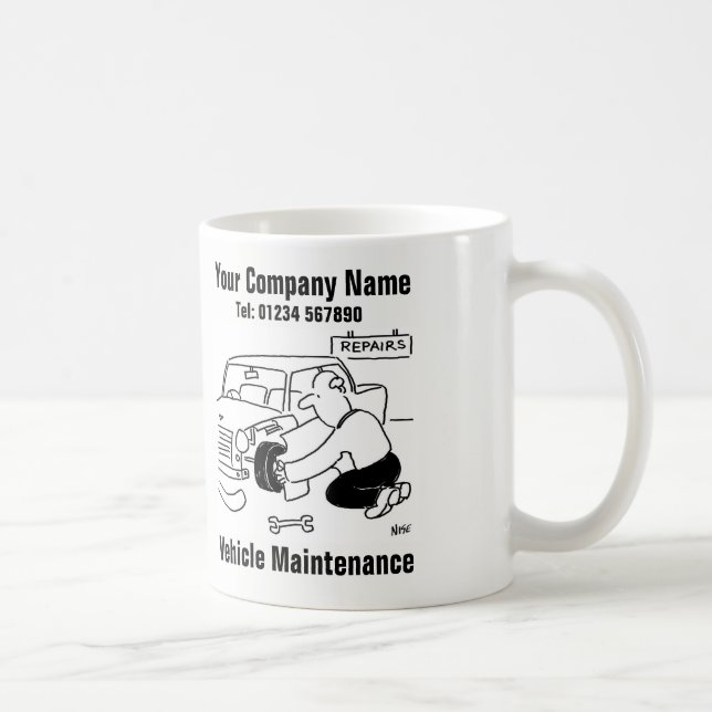 Mug Entretien du véhicule. Funny Garage Mécanique (Droite)