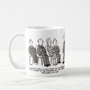 Mug Entretiens d'embauche. Le patron ne se souvient qu