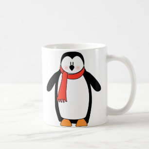 Mug Enveloppé de pingouin dans l'écharpe rouge