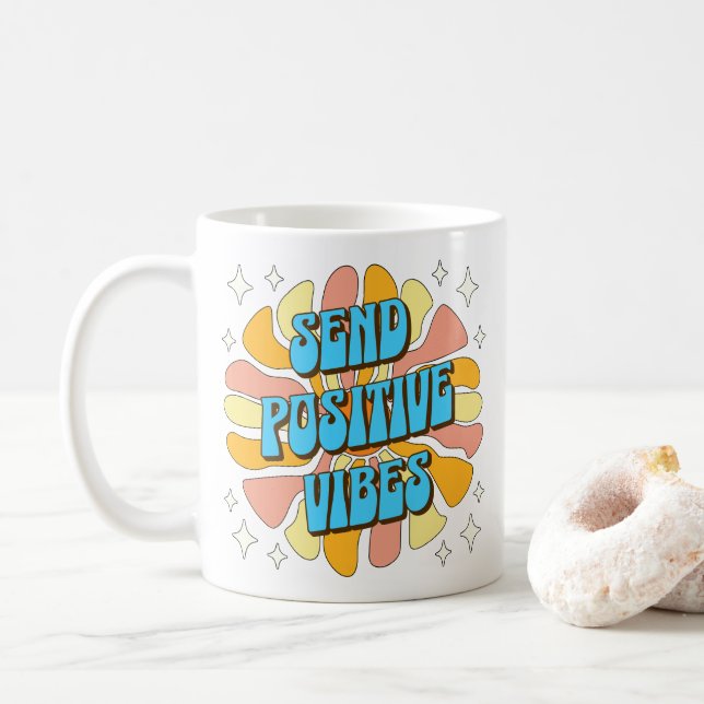 Mug Envoyez des vibrations positives (Avec donut)